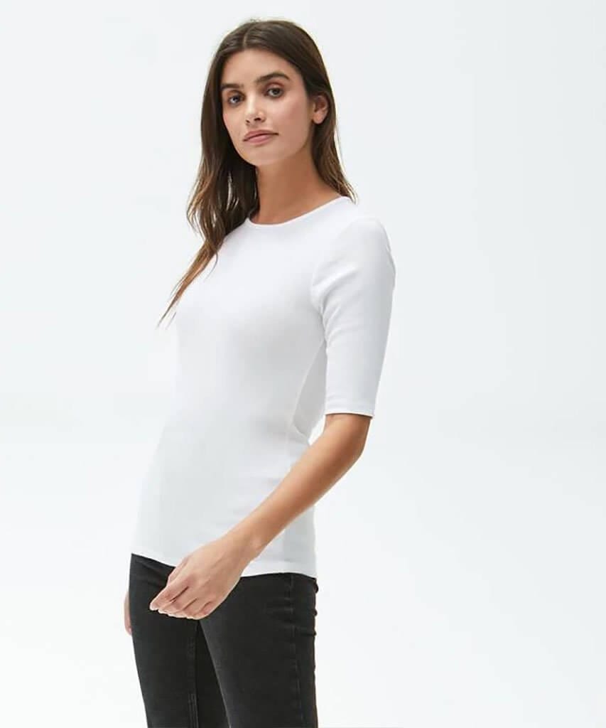 Tara Ultra Rib Elbow Sleeve White - miamidrugpossession