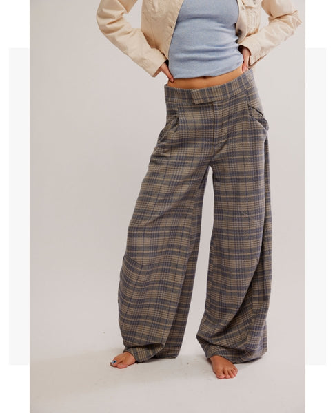 Tegan Barrel Trouser Blue Grey Combo - clearpathherbicide