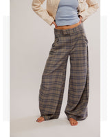 Tegan Barrel Trouser Blue Grey Combo - miamidrugpossession