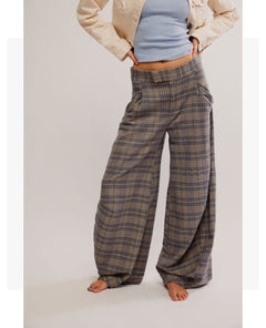 Tegan Barrel Trouser Blue Grey Combo - clearpathherbicide