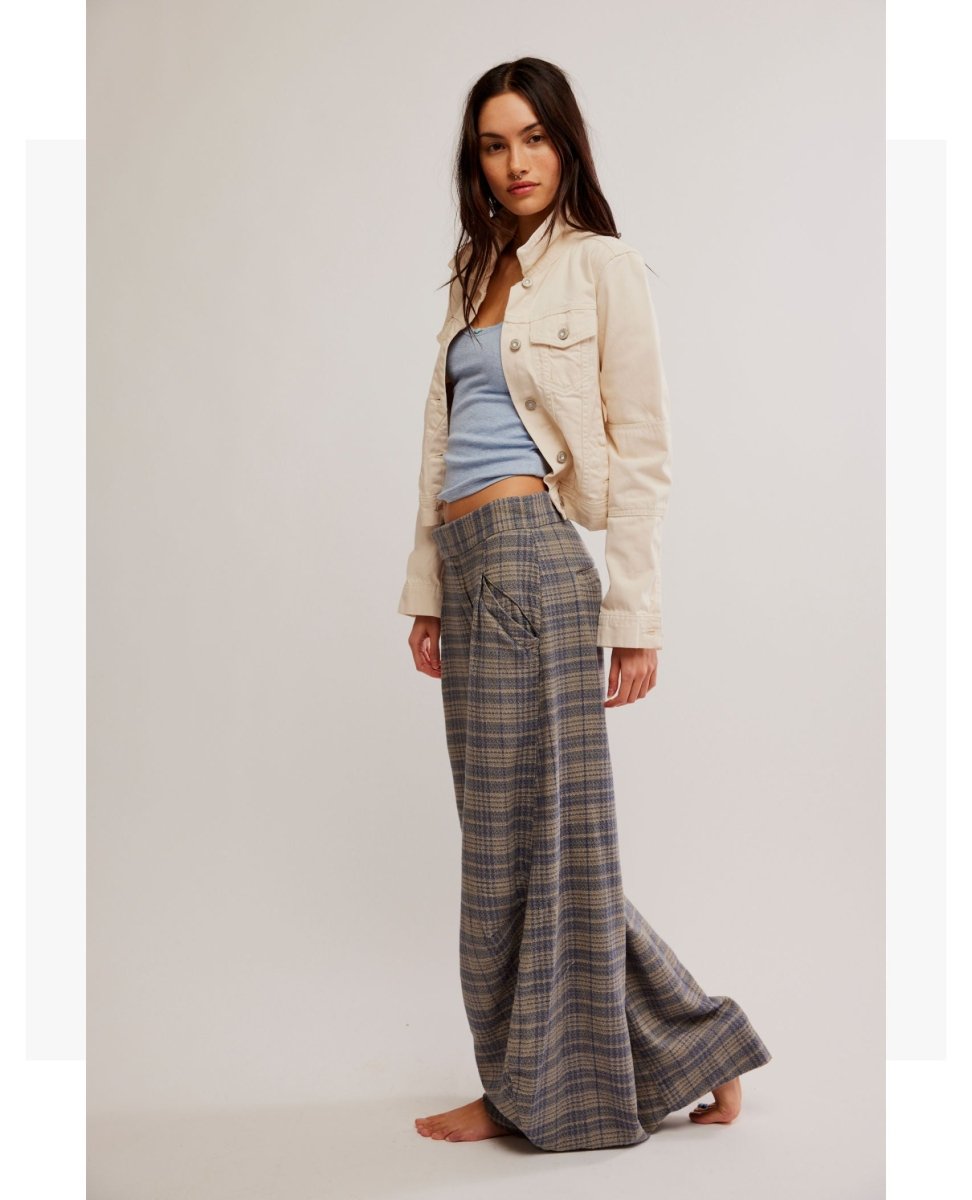 Tegan Barrel Trouser Blue Grey Combo - clearpathherbicide