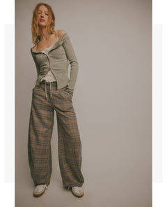 Tegan Barrel Trouser Blue Grey Combo - clearpathherbicide