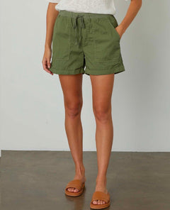 Tenley Drawstring Short Moss - miamidrugpossession