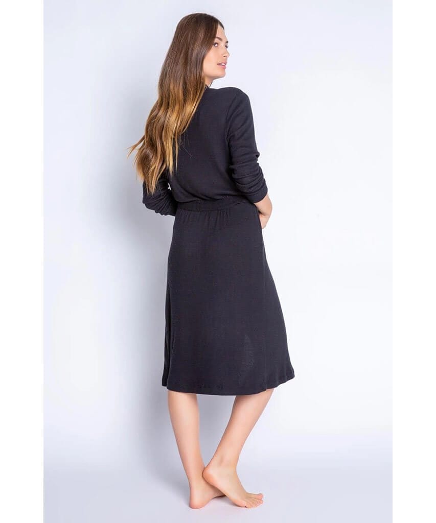 Textured Basics Robe Black - miamidrugpossession