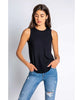 Textured Rib Tank Black - miamidrugpossession