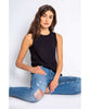 Textured Rib Tank Black - miamidrugpossession