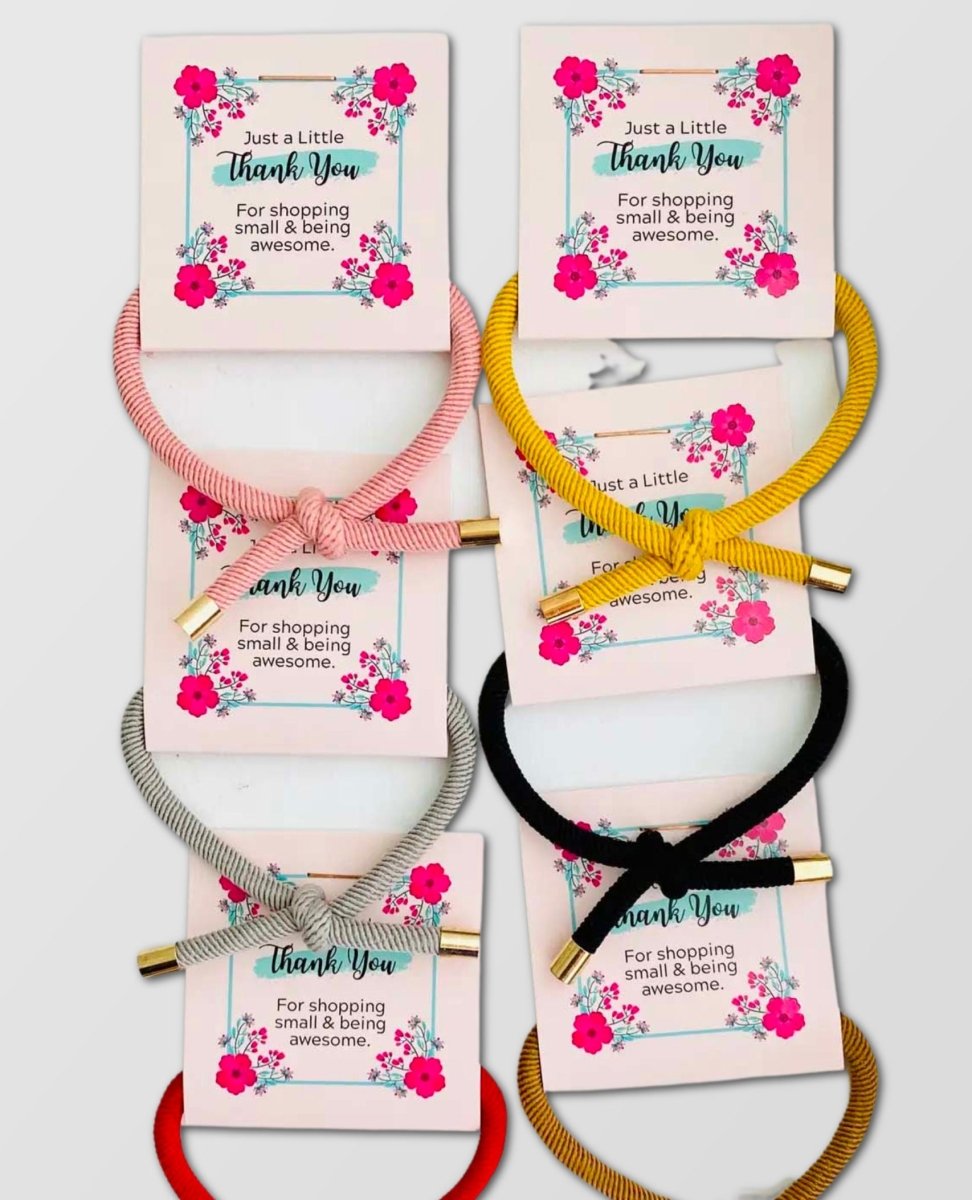 Thank You Gifts Elastic Hair Ties Assorted - PINK ARROWS