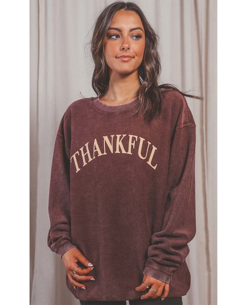 Thankful Corded Sweatshirt - miamidrugpossession