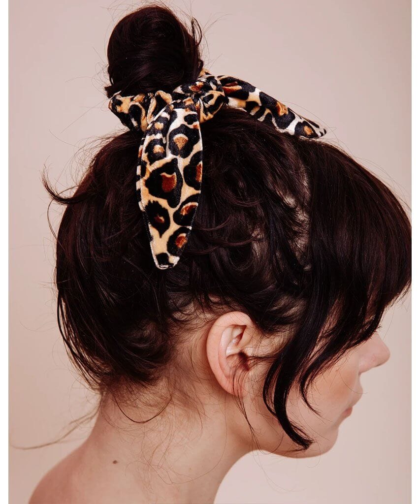 The Bebe Scrunchie Tie Leopard Velvet - miamidrugpossession