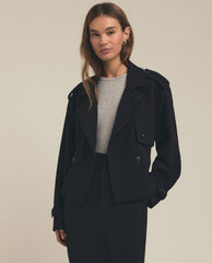 The Cropped Charles Trench Black - PINK ARROWS