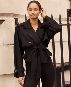 The Cropped Charles Trench Black - PINK ARROWS