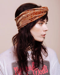 The Hendrix Gold Turban Headband - PINK ARROWS