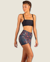 The Joey Yoga Short in Festival Denim - PINK ARROWS