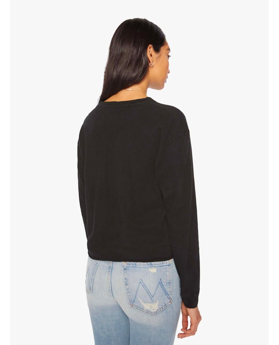 The Long Sleeve Slouchy Cut Off Black - miamidrugpossession