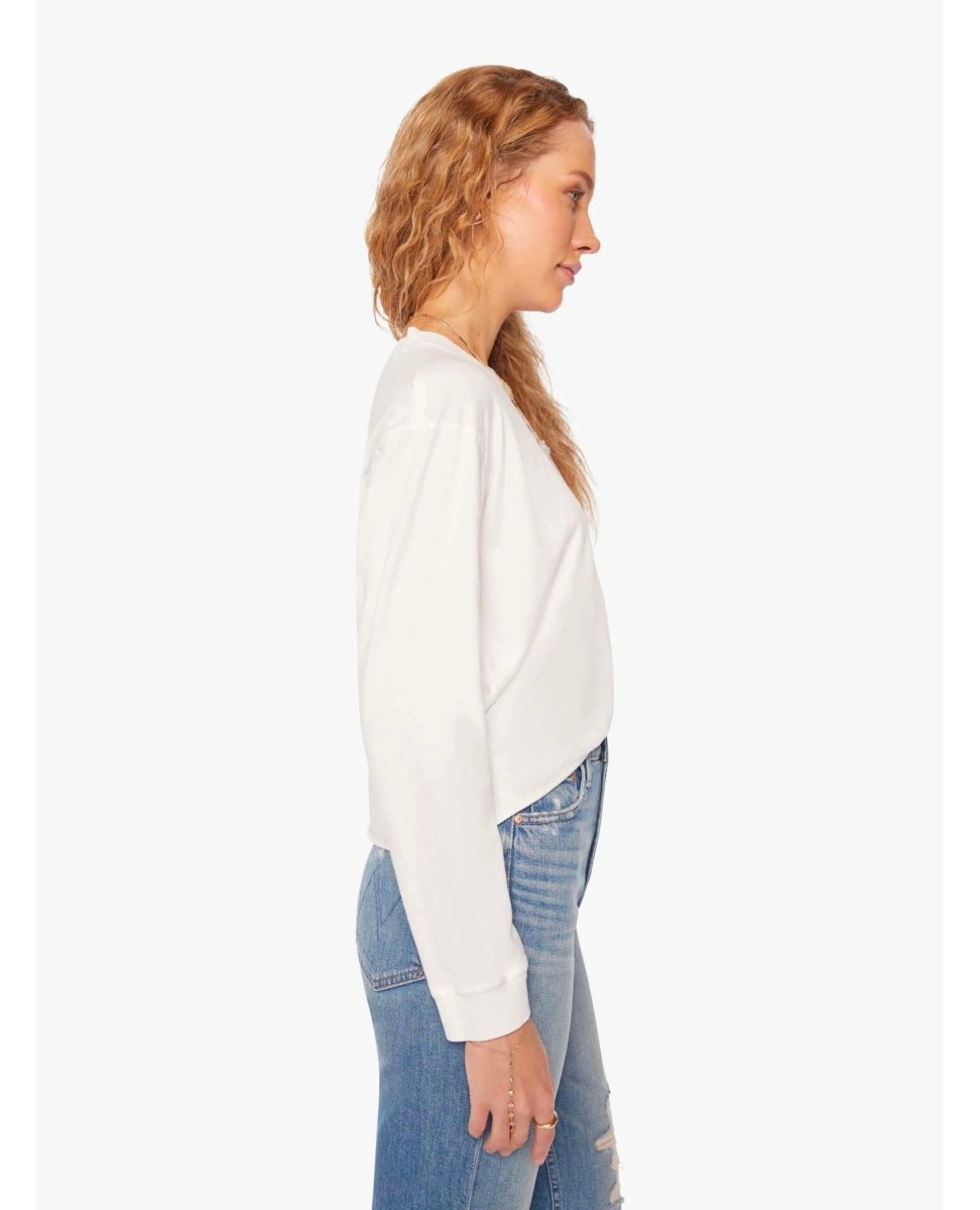 The Long Sleeve Slouchy Cut Off White - miamidrugpossession