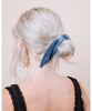 The Mariska Tie Scrunchie Light Blue Velvet - clearpathherbicide