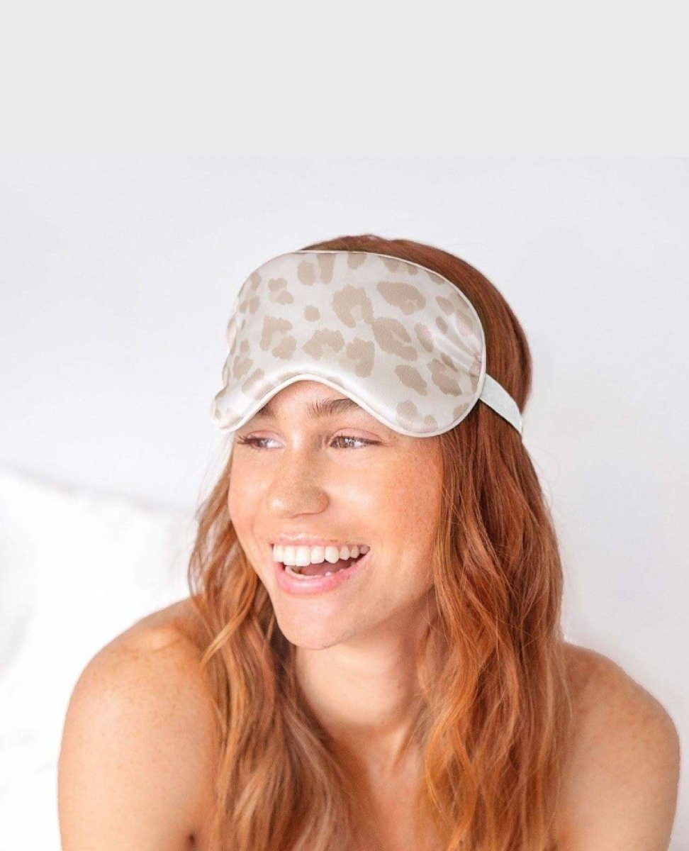 The Satin Sleep Eye Mask Leopard - PINK ARROWS