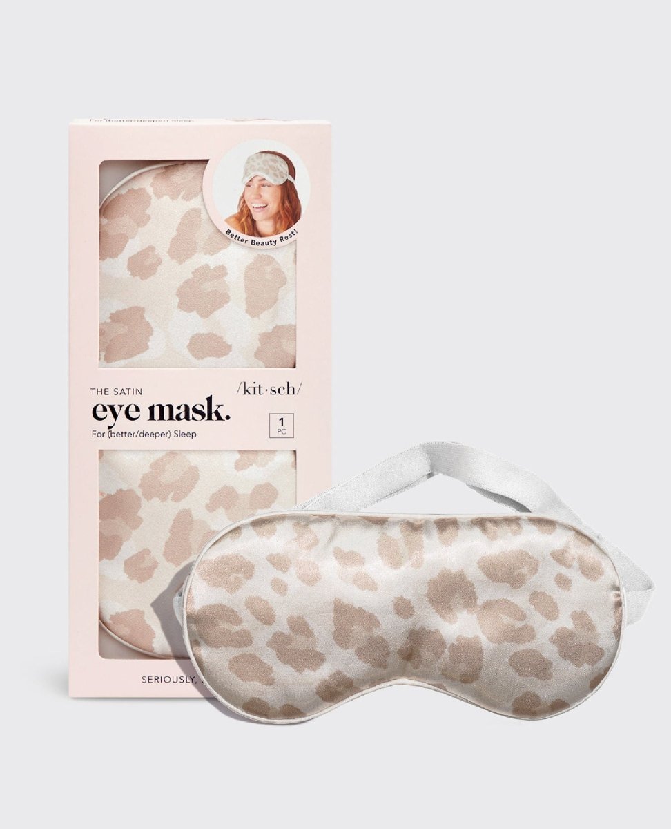 The Satin Sleep Eye Mask Leopard - PINK ARROWS