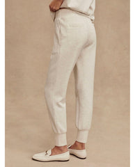 The Slim Cuff Pant 27.5" Ivory Marl - PINK ARROWS