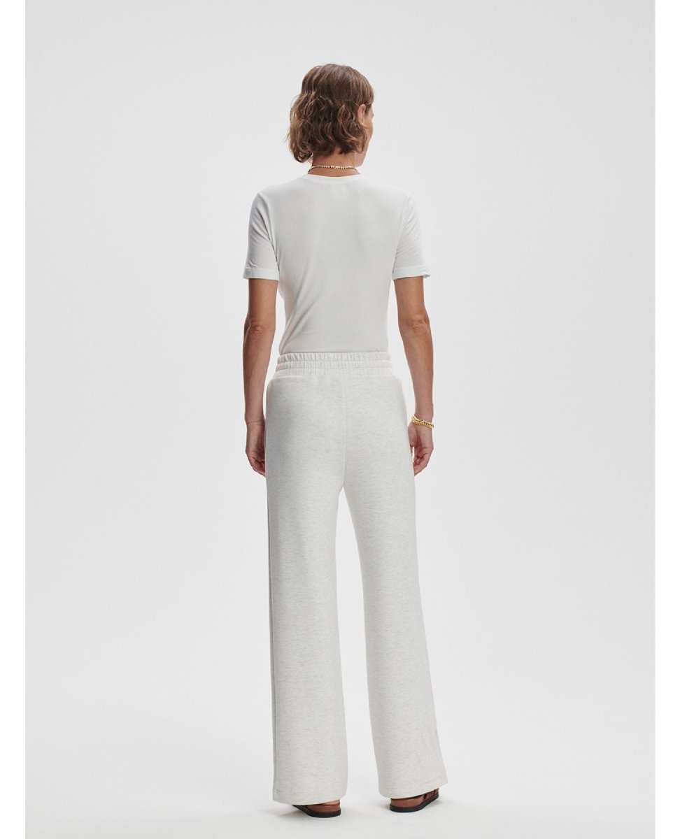 The Wide Leg Pant Ivory Marl - PINK ARROWS