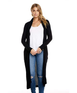 Thermal L/S Shawl Cardigan Black - miamidrugpossession