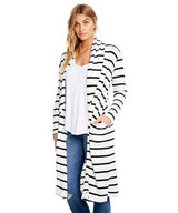 Thermal L/S Shawl Cardigan, Stripe - miamidrugpossession