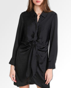 Tie Curious Dress Black - miamidrugpossession