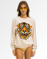 Tiger Print Crew Almond - miamidrugpossession