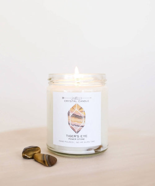 Tigers Eye Power Stone Candle - miamidrugpossession