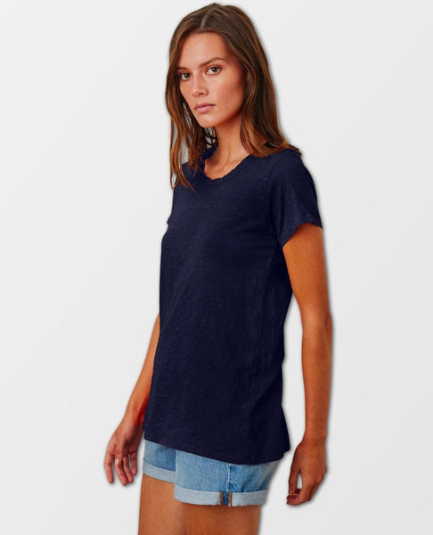 Tilly Organic Slub Crewneck Tee Bluechip - miamidrugpossession