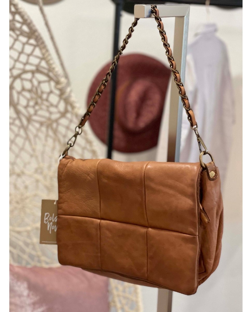 Tina Quilted Shoulder Crossbody Cognac - miamidrugpossession