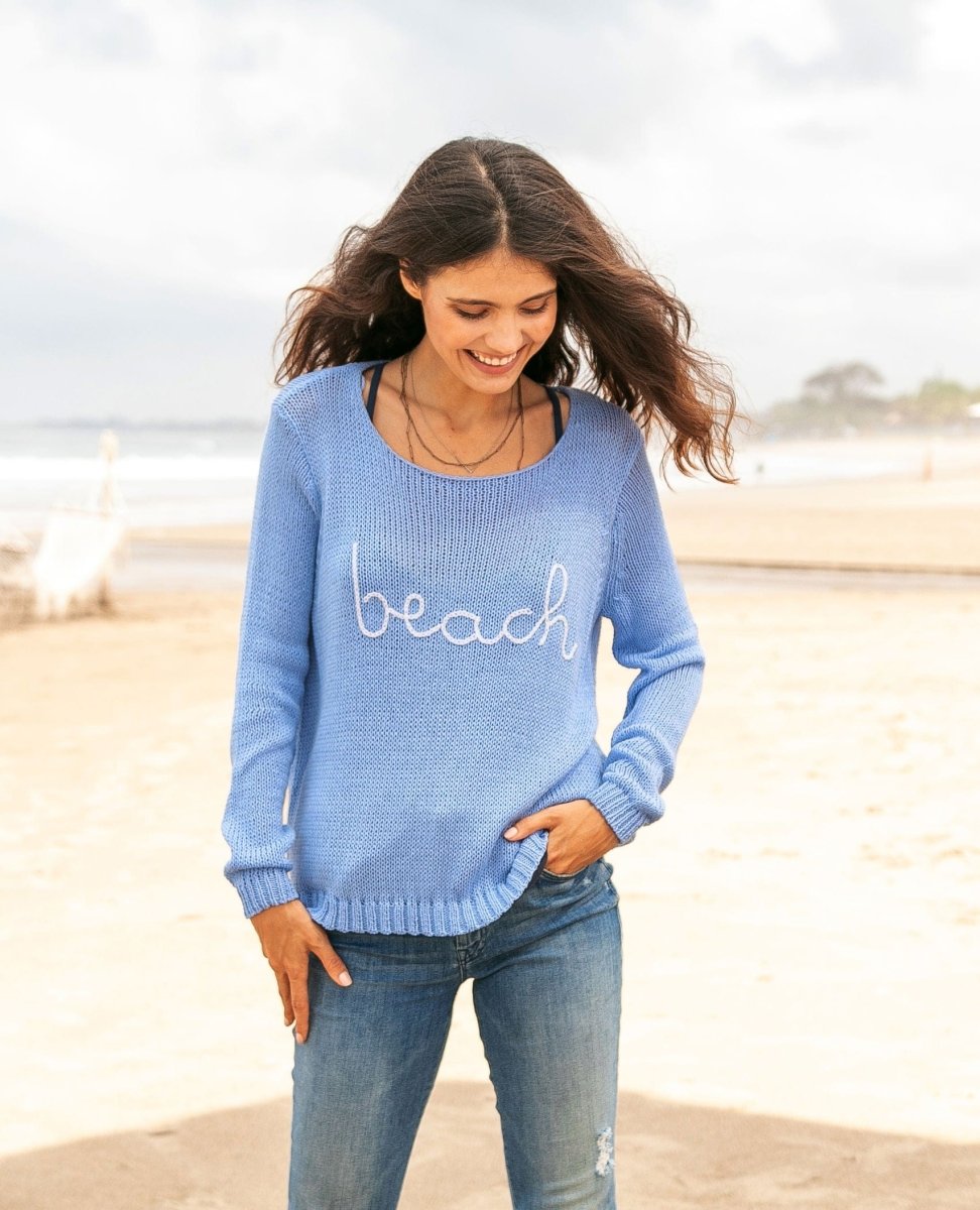 To The Beach Cotton Crew Beach Sky - miamidrugpossession