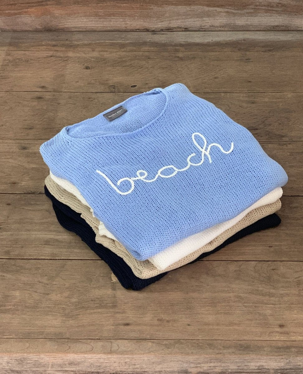 To The Beach Cotton Crew Beach Sky - miamidrugpossession