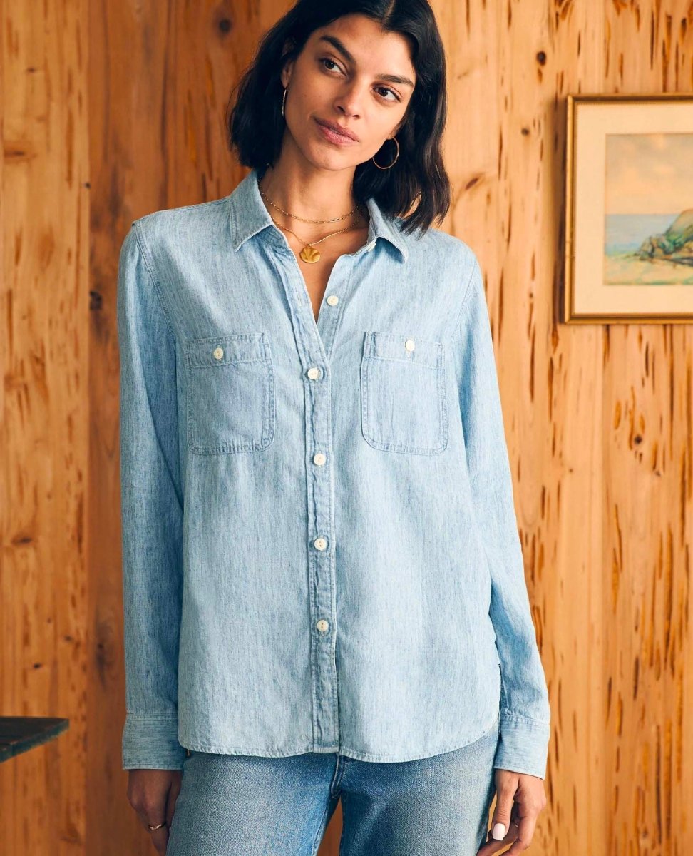 Tried & True Chambray Shirt Mid Wash - miamidrugpossession