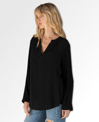 Tru Silky Long Sleeve Top Black - PINK ARROWS