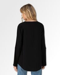 Tru Silky Long Sleeve Top Black - PINK ARROWS