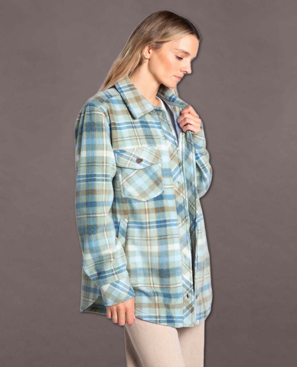 Tullis Jacket Sage Blue Plaid - miamidrugpossession