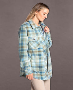 Tullis Jacket Sage Blue Plaid - miamidrugpossession