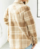 Tullis Plaid Cream Tan Shacket - miamidrugpossession