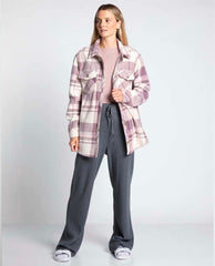 Tullis Plaid Pink Shacket - PINK ARROWS