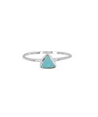 Turquoise Stone Ring Silver - PINK ARROWS