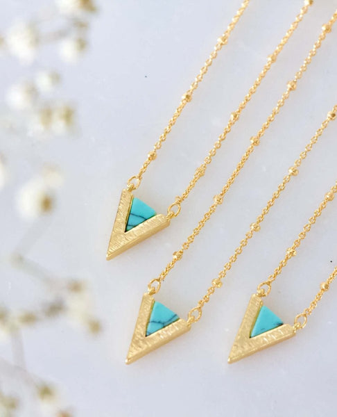 Turquoise Triangle Necklace - clearpathherbicide