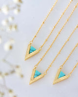 Turquoise Triangle Necklace - miamidrugpossession