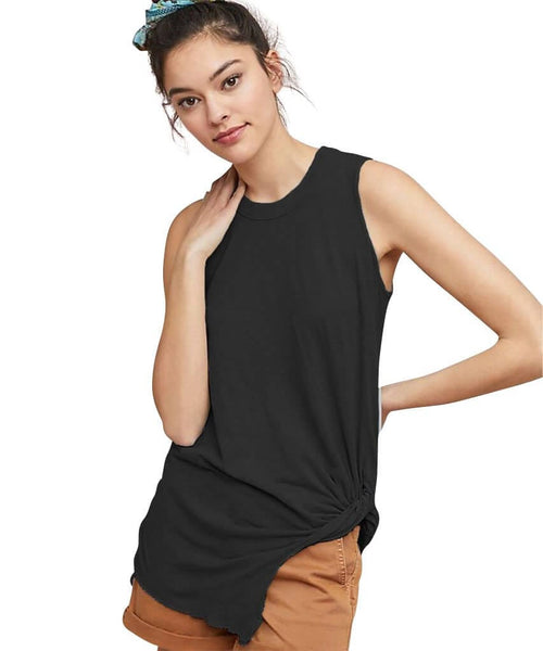 Twist Hem Tank Black - clearpathherbicide