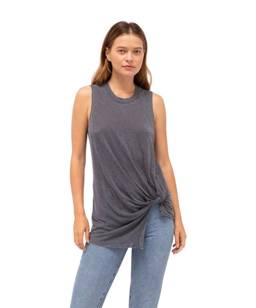 Twist Hem Tank, Grey - clearpathherbicide