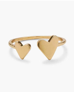 Two Hearts Open Ring Gold - miamidrugpossession