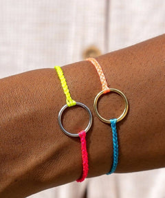 Two Tone Full Circle Charm Neon Yellow Pink - clearpathherbicide