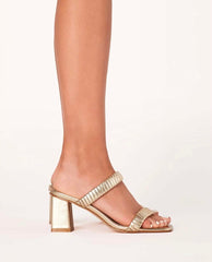 Ula Gold Heel - PINK ARROWS