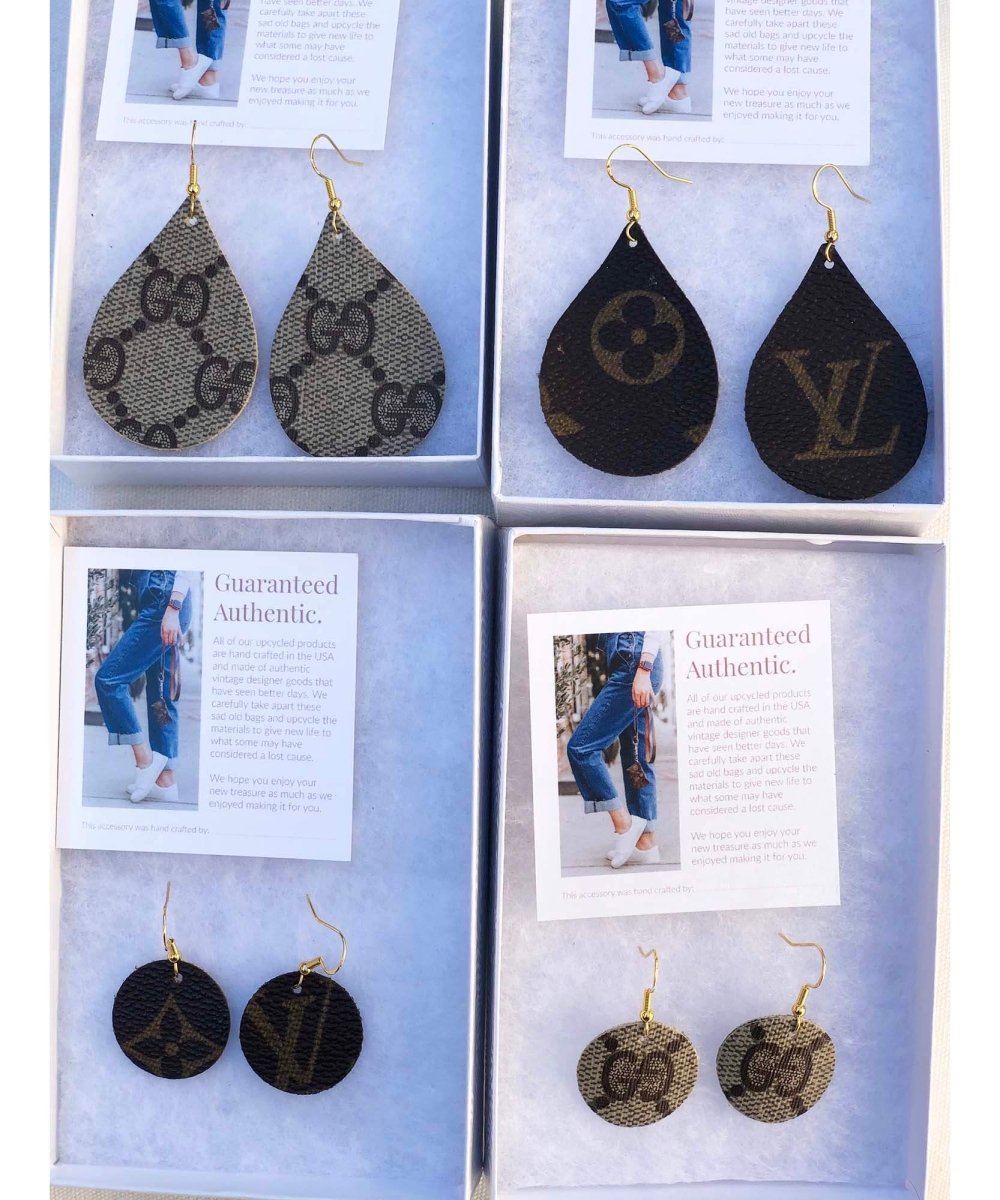 Upcycled LV Teardrop Earrings - miamidrugpossession