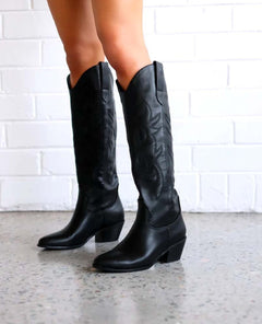 Urson Tall Black Boot - miamidrugpossession